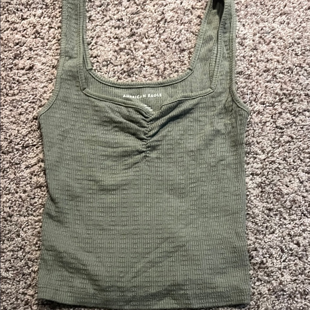 American Eagle Outfitters Olive Green Women's Top